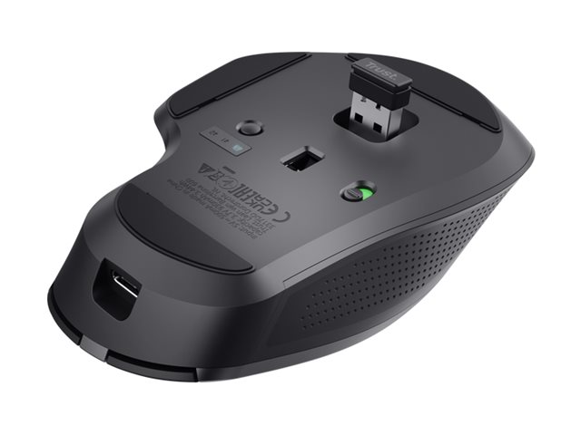 Trust Ozaa+ - Maus - für mehrere Geräte - Für Rechtshänder - optisch - 6 Tasten - kabellos - 2.4 GHz Bluetooth - kabelloser Empfänger (USB)