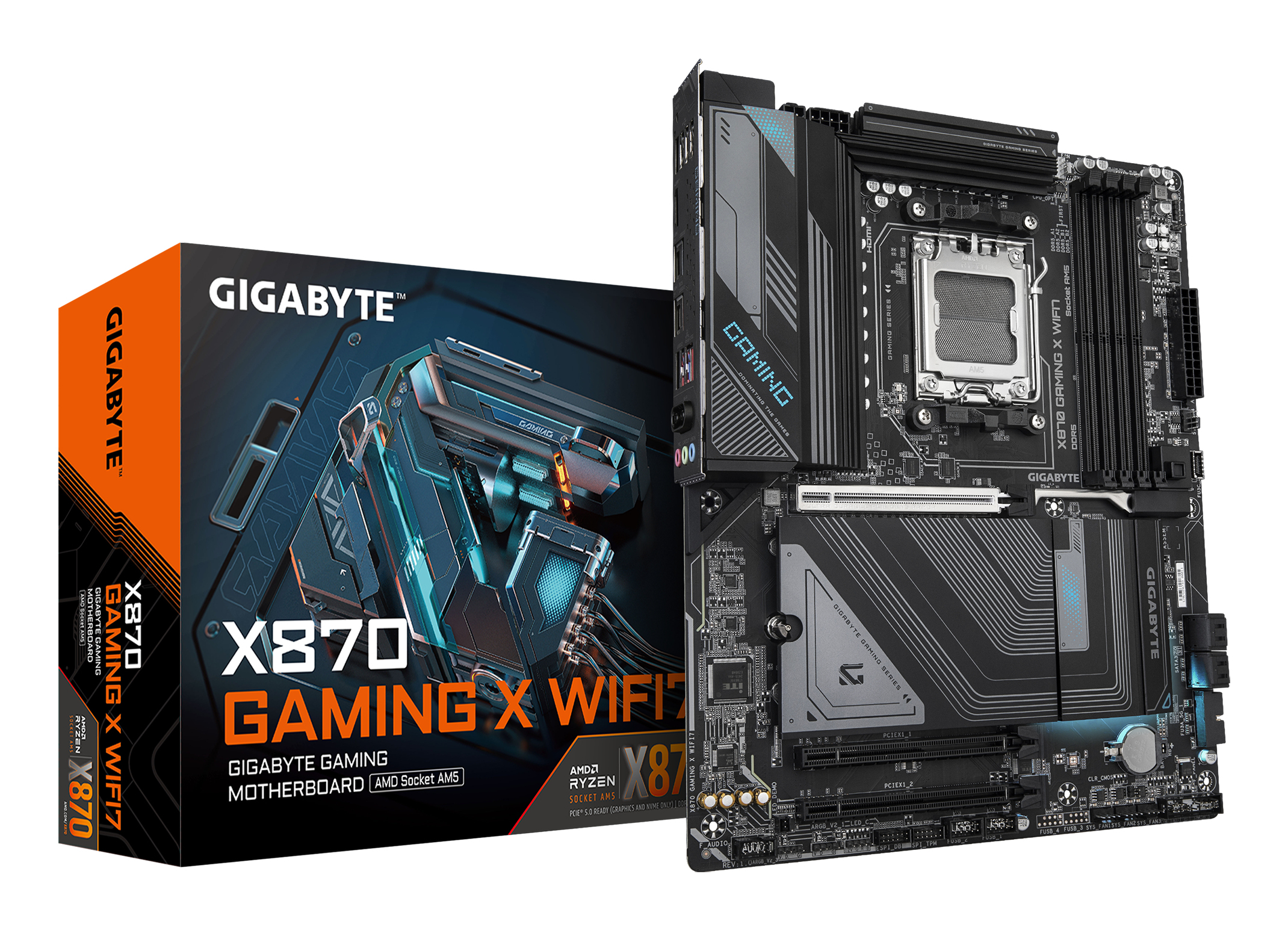 Gigabyte X870 GAMING X WIFI7 - Motherboard - ATX - Socket AM5 - AMD X870 Chipsatz - USB-C 3.2 Gen 2x2, USB4, Ansicht 4