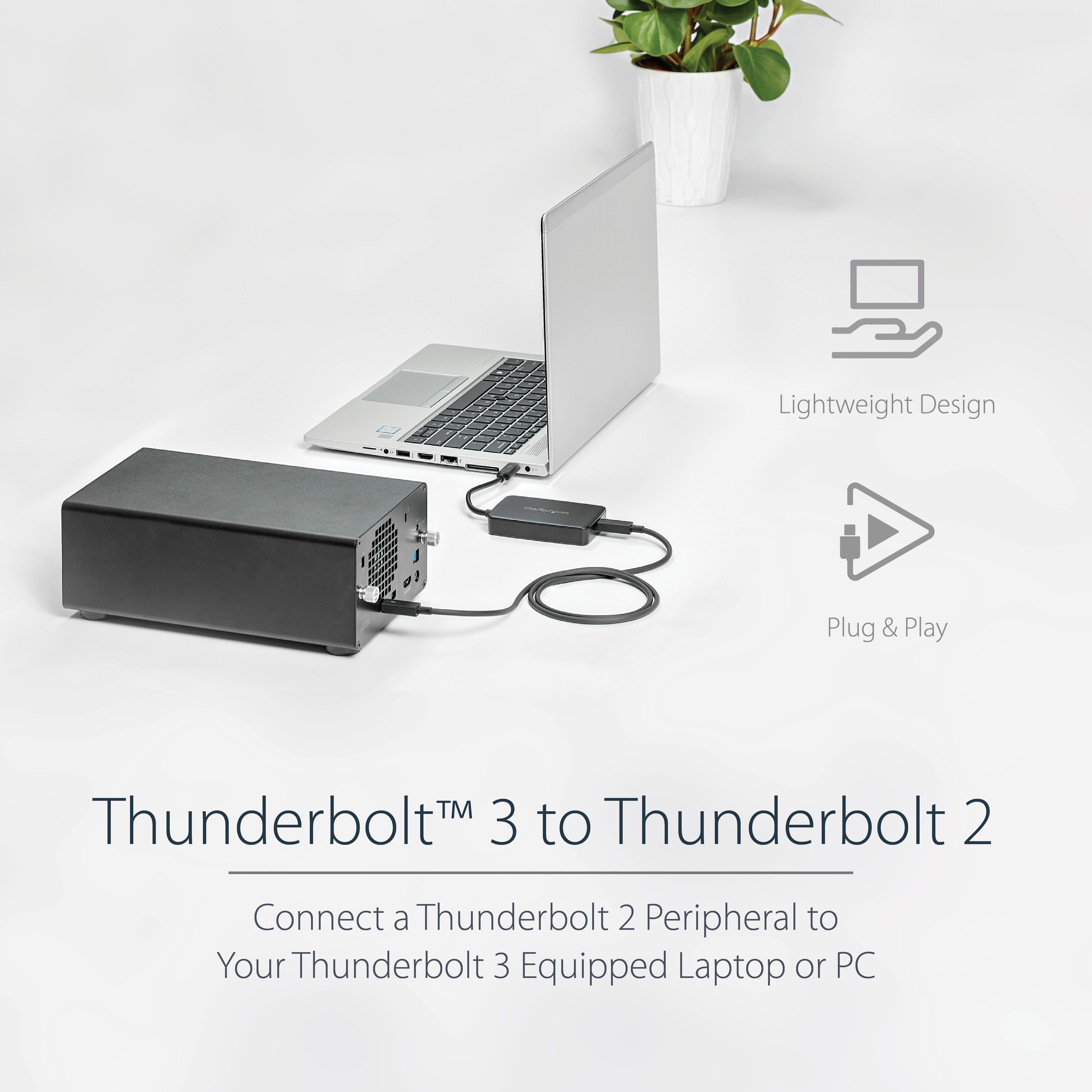 StarTech.com Thunderbolt 3 auf Thunderbolt Adapter - Thunderbolt-Adapter - Mini DisplayPort (W), Ansicht 2
