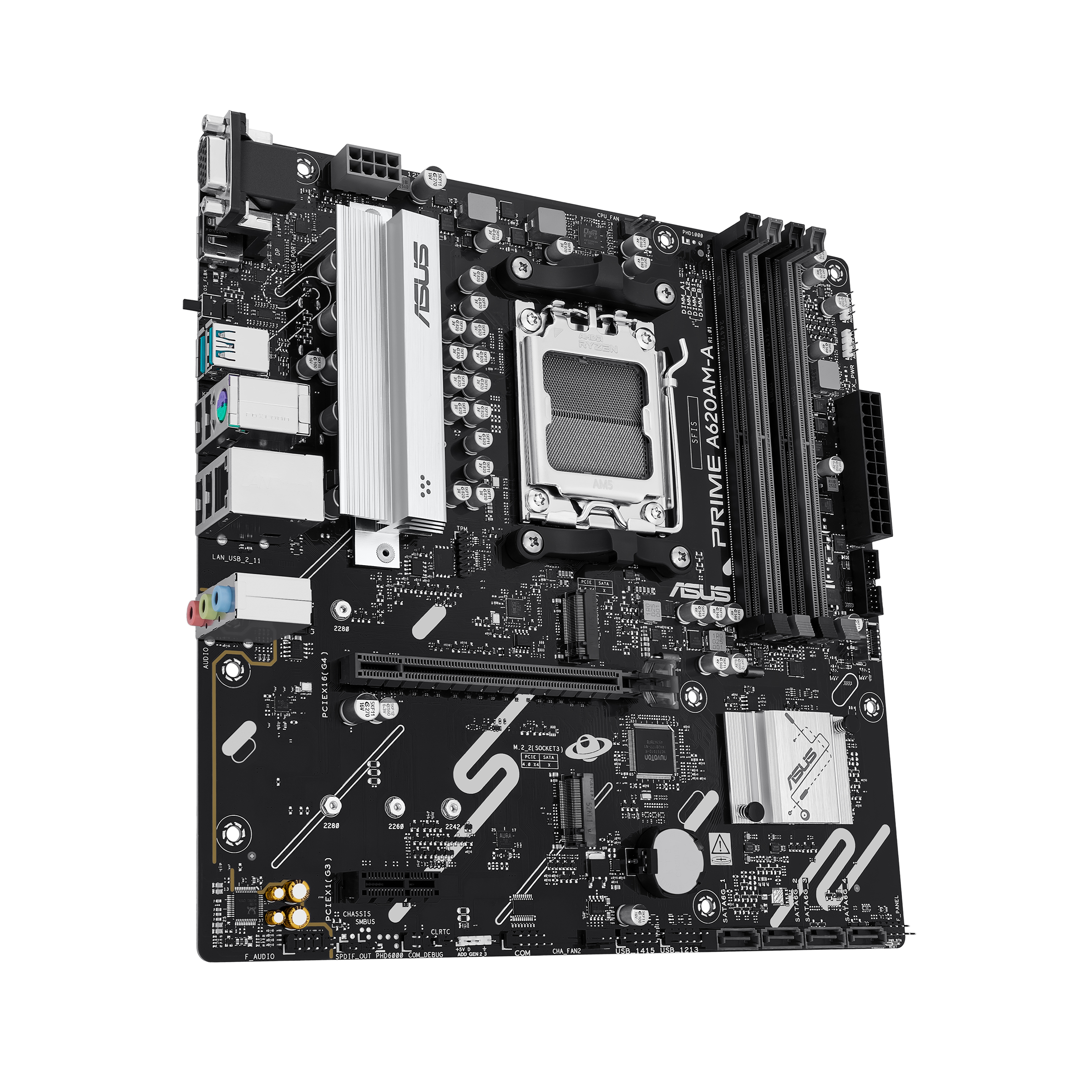 ASUS PRIME A620AM-A-CSM - Motherboard - micro ATX - Socket AM5 - AMD A620A Chipsatz - Gigabit LAN, Ansicht 3