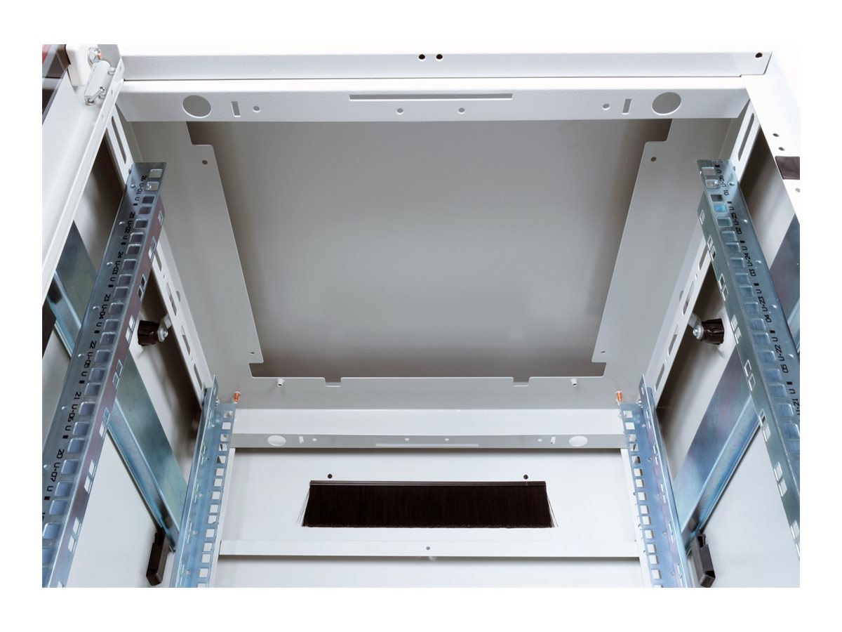 ROLINE 19 Zoll Netzwerkschrank Pro 26 HE 600x600 BxT Glastür grau, Ansicht 3