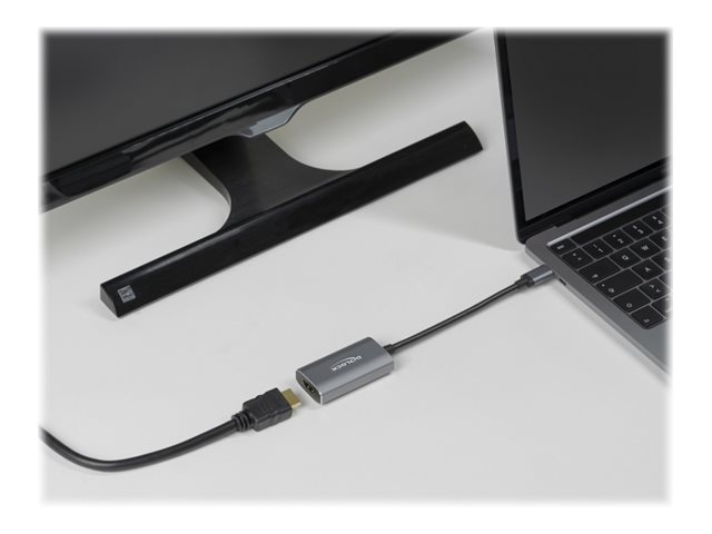Delock Videoadapter - 24 pin USB-C männlich zu HDMI weiblich - 20 cm - Grau - unterstützt 8K 60 Hz (7680 x 4320)