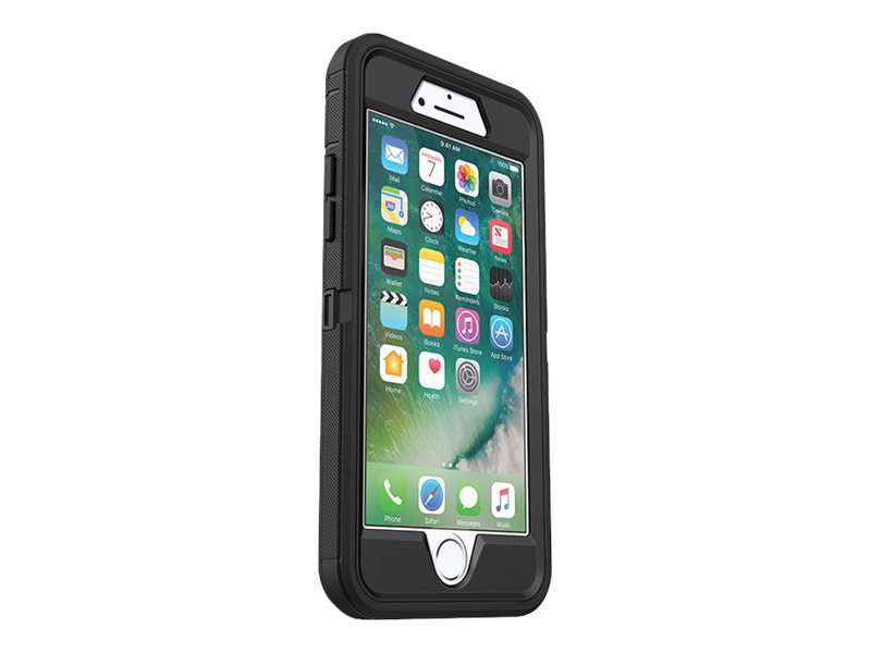 OtterBox Defender Series Apple iPhone 8 & iPhone 7 - Hintere Abdeckung für Mobiltelefon - widerstandsfähig - Polycarbonat Kunstfaser - Schwarz - für Apple iPhone 7 8 SE (2. Generation)
