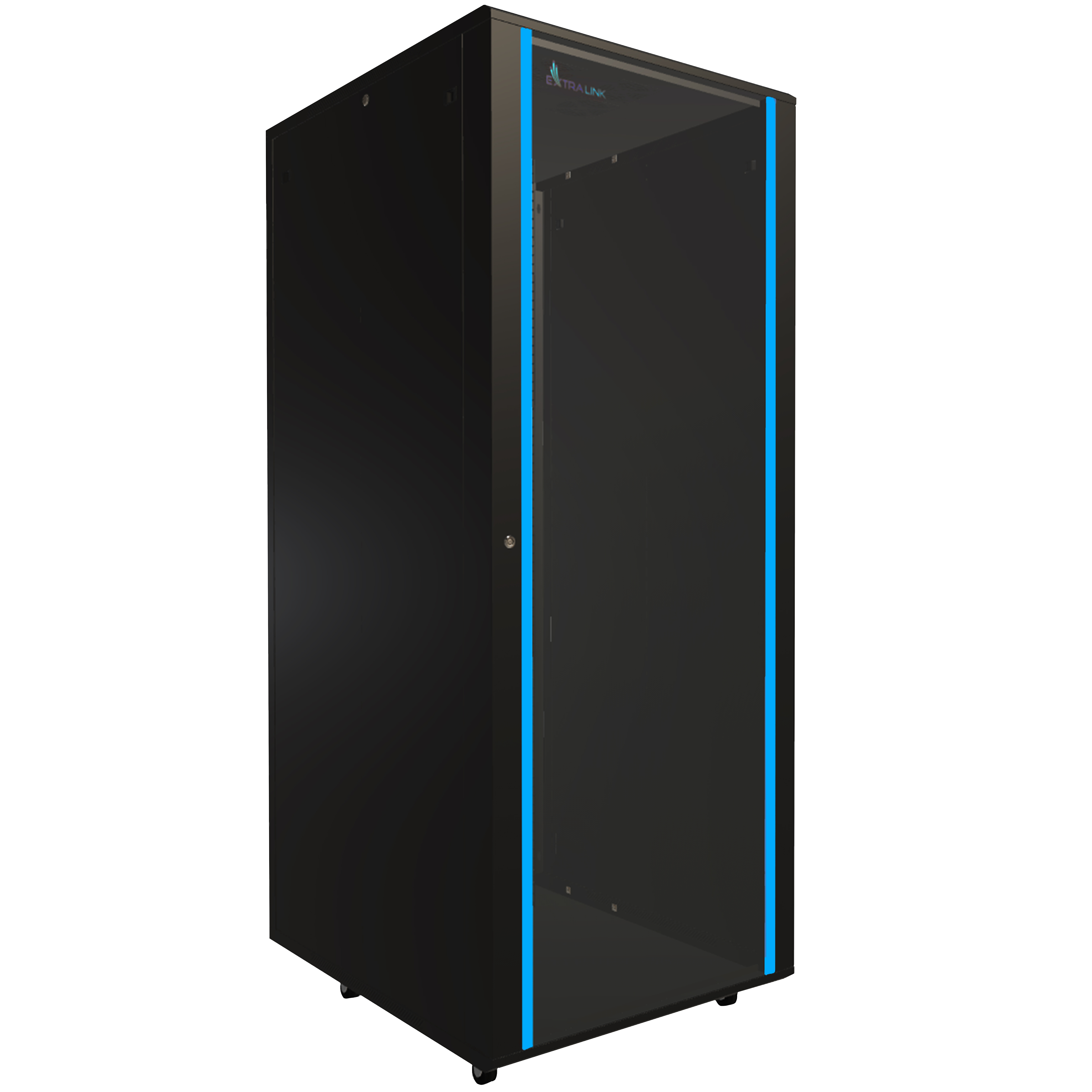 Extralink Rackmount-Schrank 42U 800x1000 Black stehend - 42U - 1500kg - Sperrschloss - Ablageschiene - Verstellbare Füße, Ansicht 2