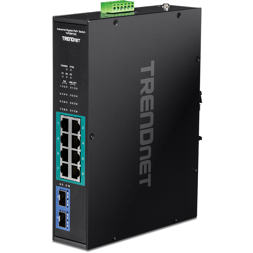 TRENDnet TI-PGM102 - Switch - industriell - 8 x 10/100/1000 (PoE+), Ansicht 2