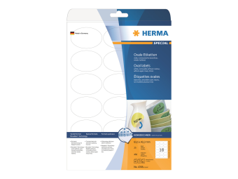 HERMA Special - Papier - matt - selbstklebend entfernbarer Klebstoff - weiß - 635 x 423 mm (oval)