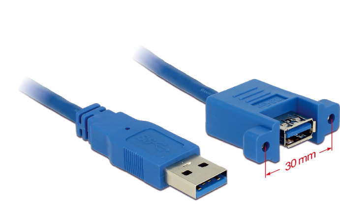 Delock USB 3.0 Typ-A Stecker > USB 3.0 Typ-A Buchse - USB-Kabel - USB Typ A (W), Ansicht 2