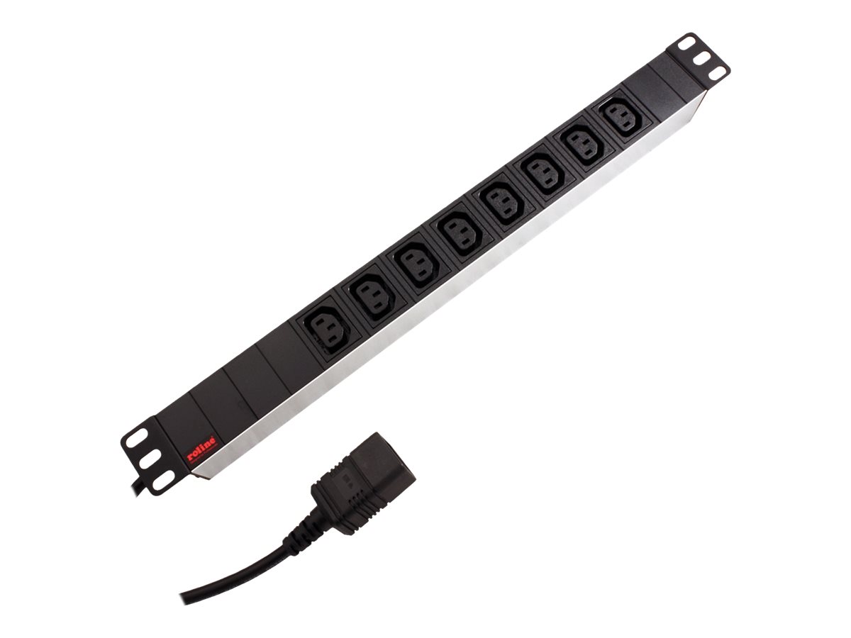 ROLINE Stromverteilungseinheit (Rack - einbaufähig) - 3600 Watt - Eingabe, Eingang IEC 60320 C20 16A - Ausgangsanschlüsse: 8 (8x IEC 60320 C13)