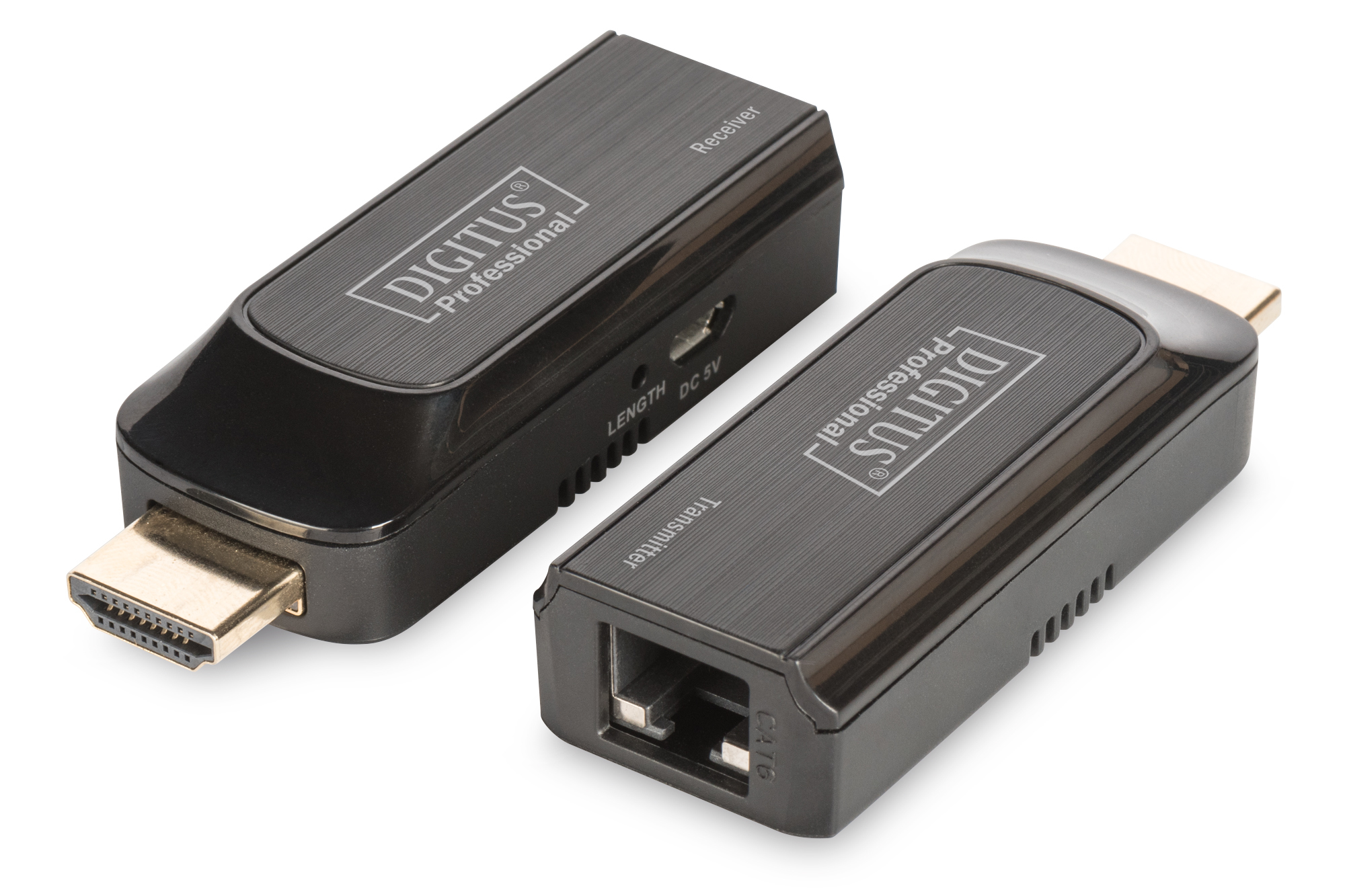 DIGITUS Mini HDMI Extender Set, 1920 x 1080 Pixel, Netzwerksender &amp; -empfänger, 50 m, Schwarz