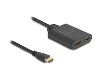 Delock HDMI Switch 2 x HDMI in zu 1 x HDMI out 8K 60 Hz mit integriertem Kabel 50 cm - HDMI - Kunststoff - Schwarz - 144 Hz - 48 Gbits - 1200 MHz