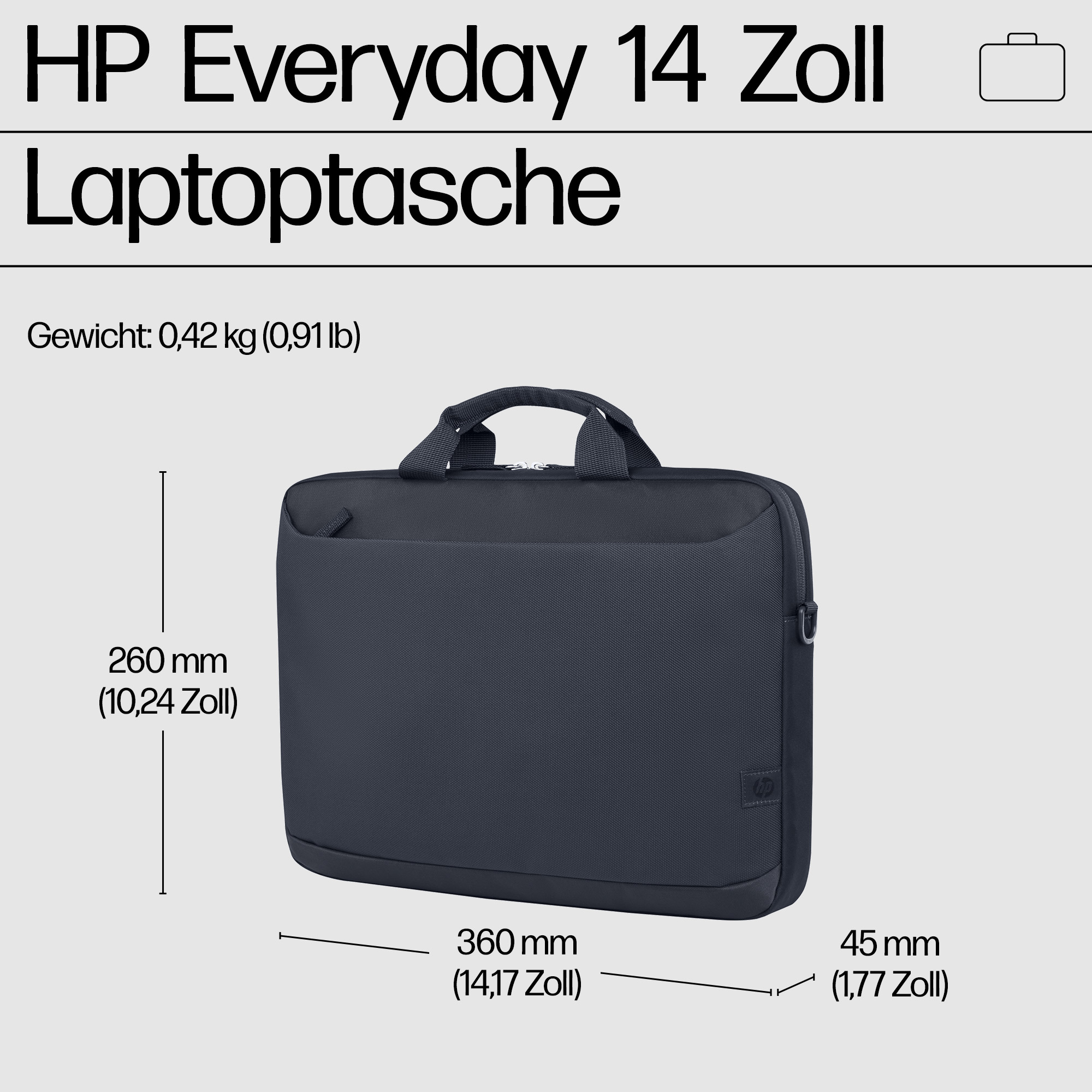 HP Everyday - Notebook-Tasche - 35.8 cm (14.1), Ansicht 3