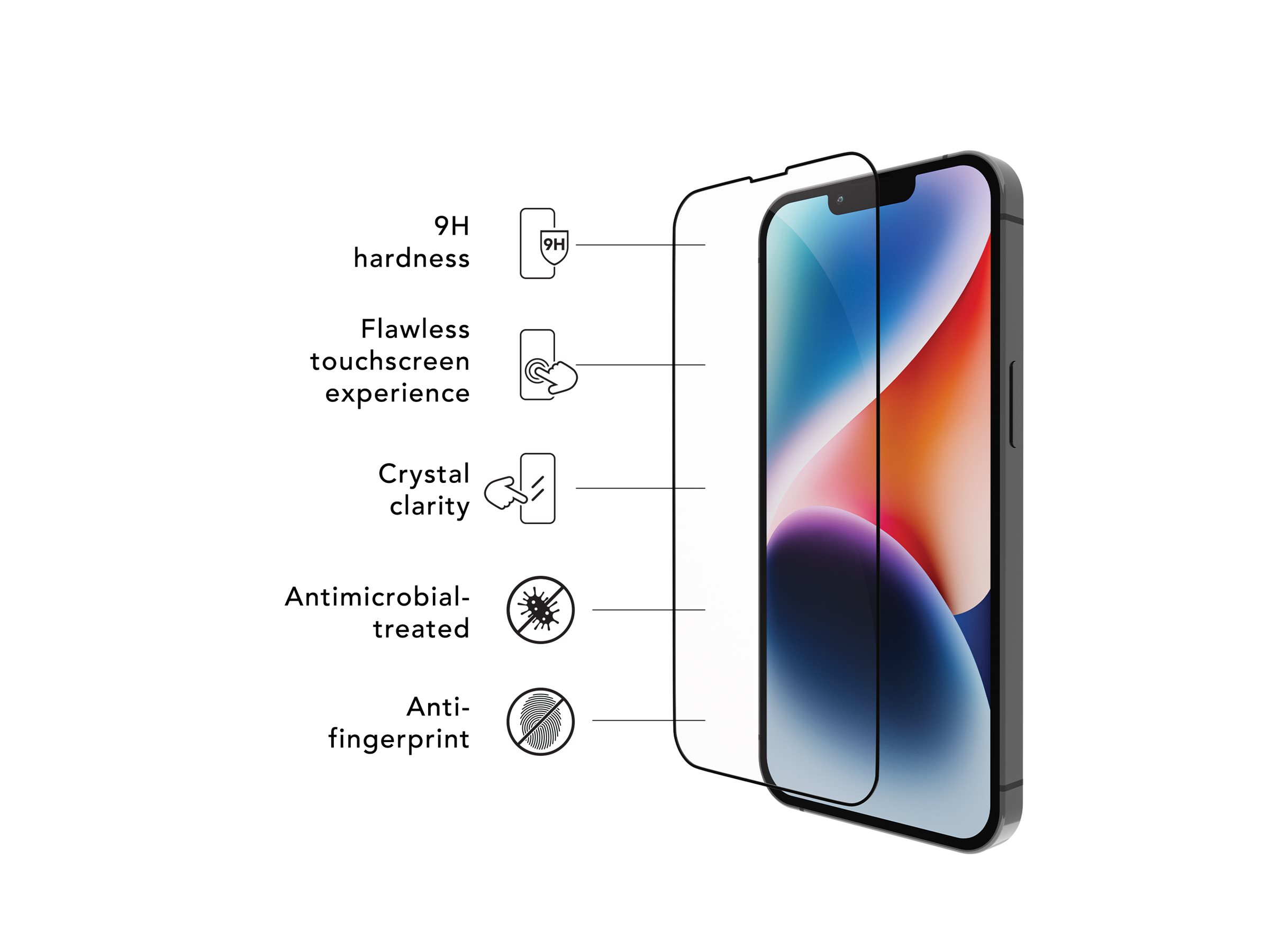 dbramante1928 Eco-shield - Bildschirmschutz für Handy - Rahmenfarbe schwarz - für Apple iPhone 13 - 13 Pro - 14, Ansicht 4