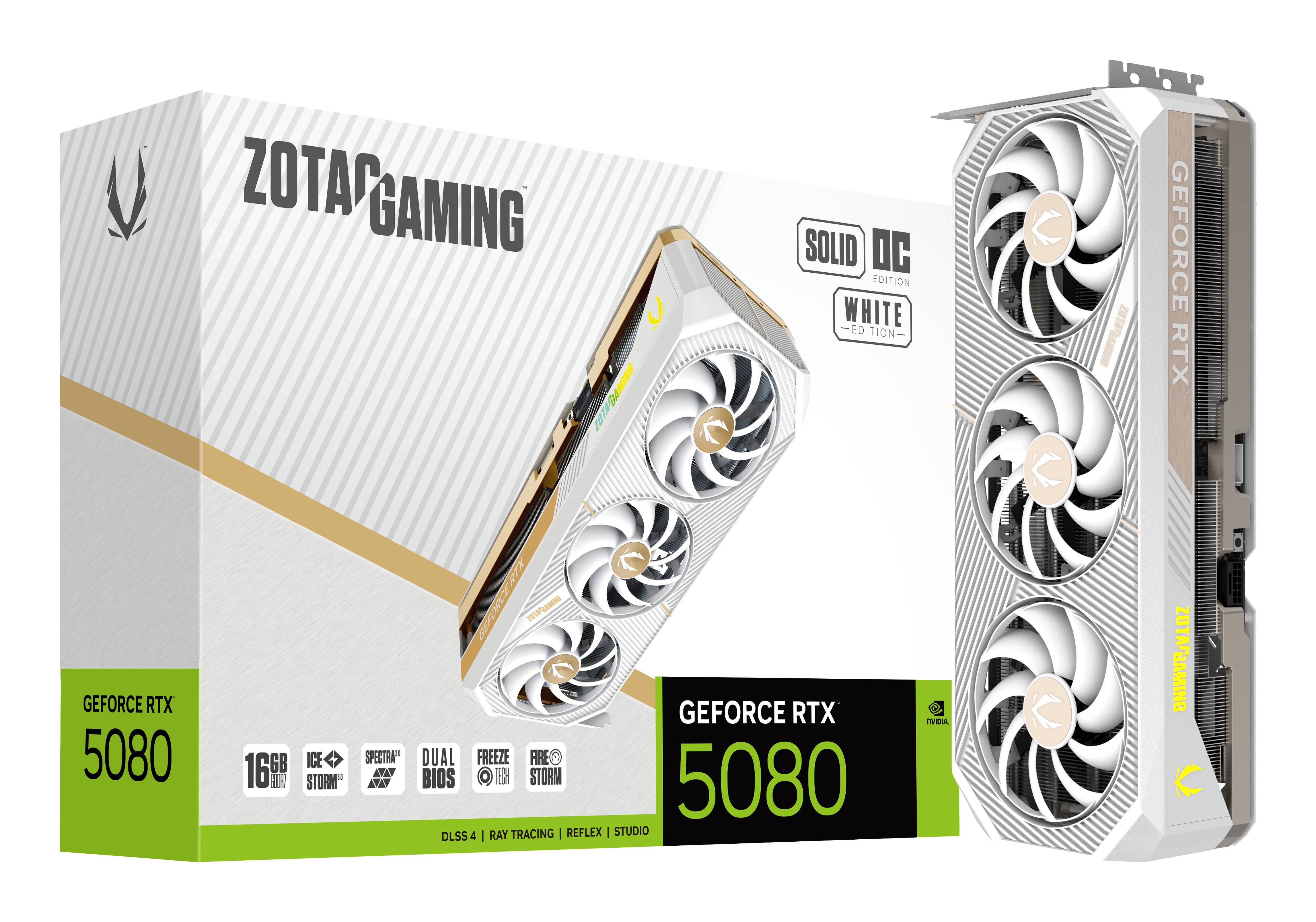 ZOTAC GAMING GeForce RTX 5080 SOLID - White OC Edition, Ansicht 3