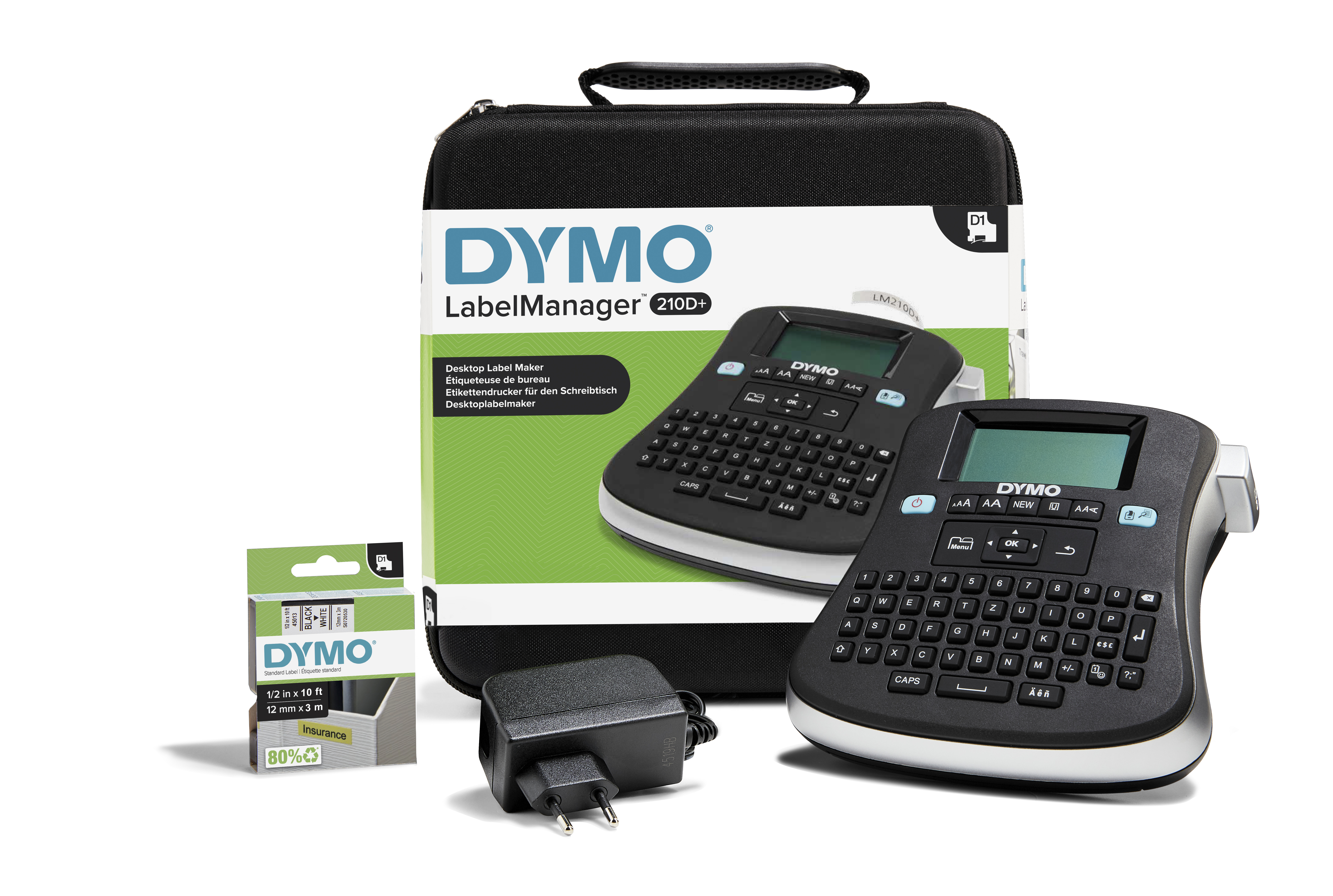 Dymo LabelMANAGER 210D - Beschriftungsgerät - s/w - Thermotransfer - Rolle (1,2 cm), Ansicht 2