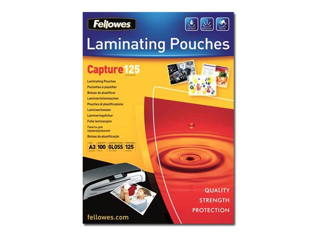 Fellowes Laminating Pouches Capture 125 micron - 125 Mikron - 100er-Pack - glänzend - durchsichtig - A3 (297 x 420 mm), Ansicht 2