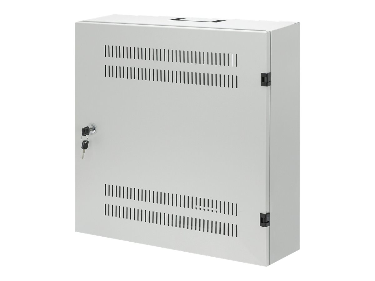 Intellinet Gehäuse - flache Bauweise mit horizontalen 4U- und vertikalen 2U-Schienen - geeignet für Wandmontage - Grau RAL 7035 - 4U - 48.3 cm (19)