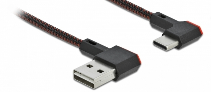 Delock Easy - USB-Kabel - USB (M) links/rechts abgewinkelt, umkehrbar zu 24 pin USB-C (M), Ansicht 3