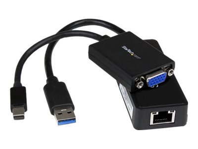 StarTech.com Lenovo ThinkPad X1 Carbon VGA und Gigabit Ethernet Adapter Kit - Mini Displayport auf VGA - USB 3.0 auf GbE - MDP auf VGA - Notebook-Zubehörpaket - Schwarz