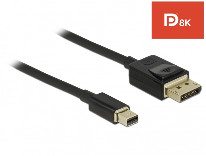 Delock 84928, 2 m, Mini DisplayPort, DisplayPort, Männlich, Männlich, 7680 x 4320 Pixel