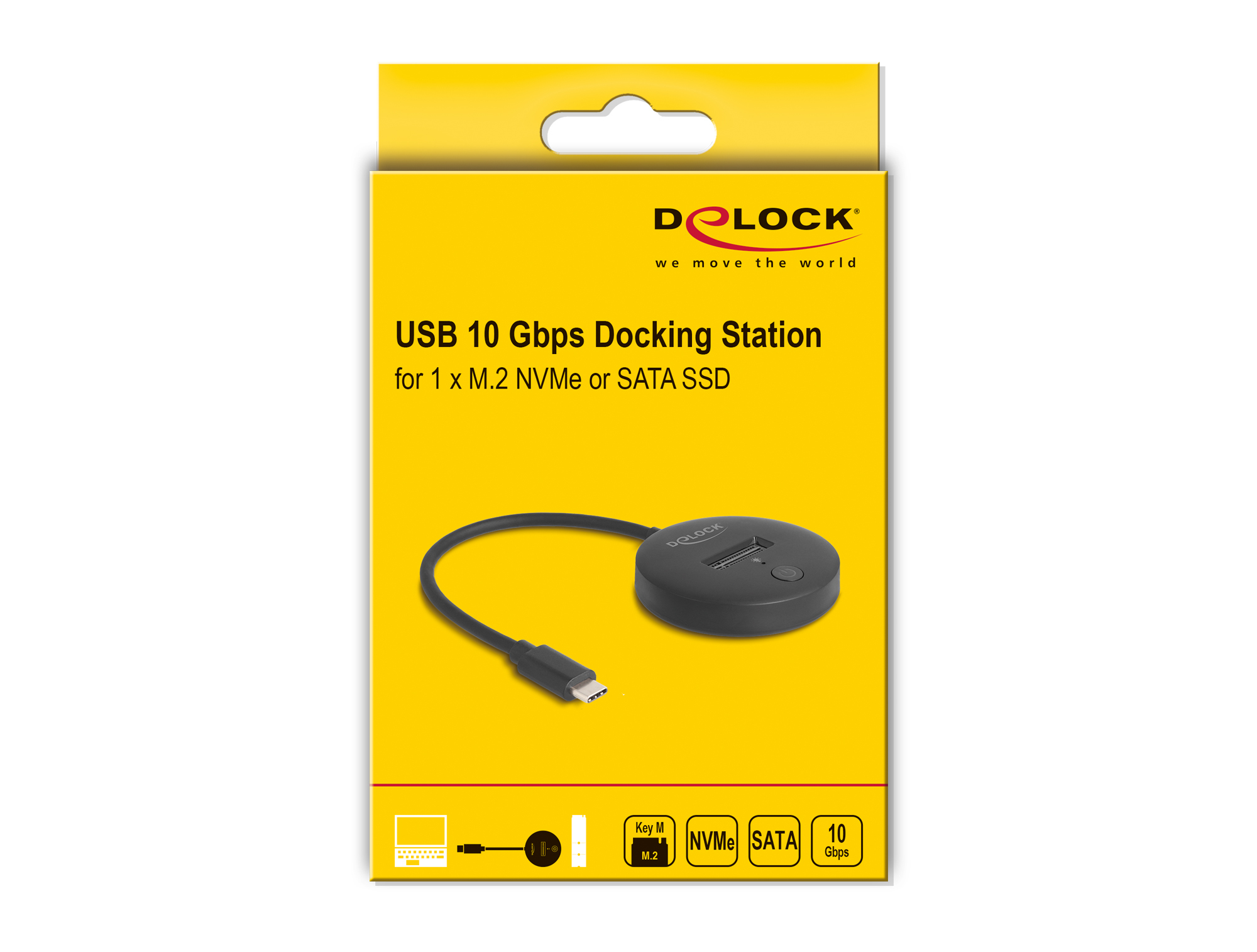 Delock M.2 Dockingstation für NVMe SATA SSD mit USB 10 Gbps Type-C, Ansicht 2
