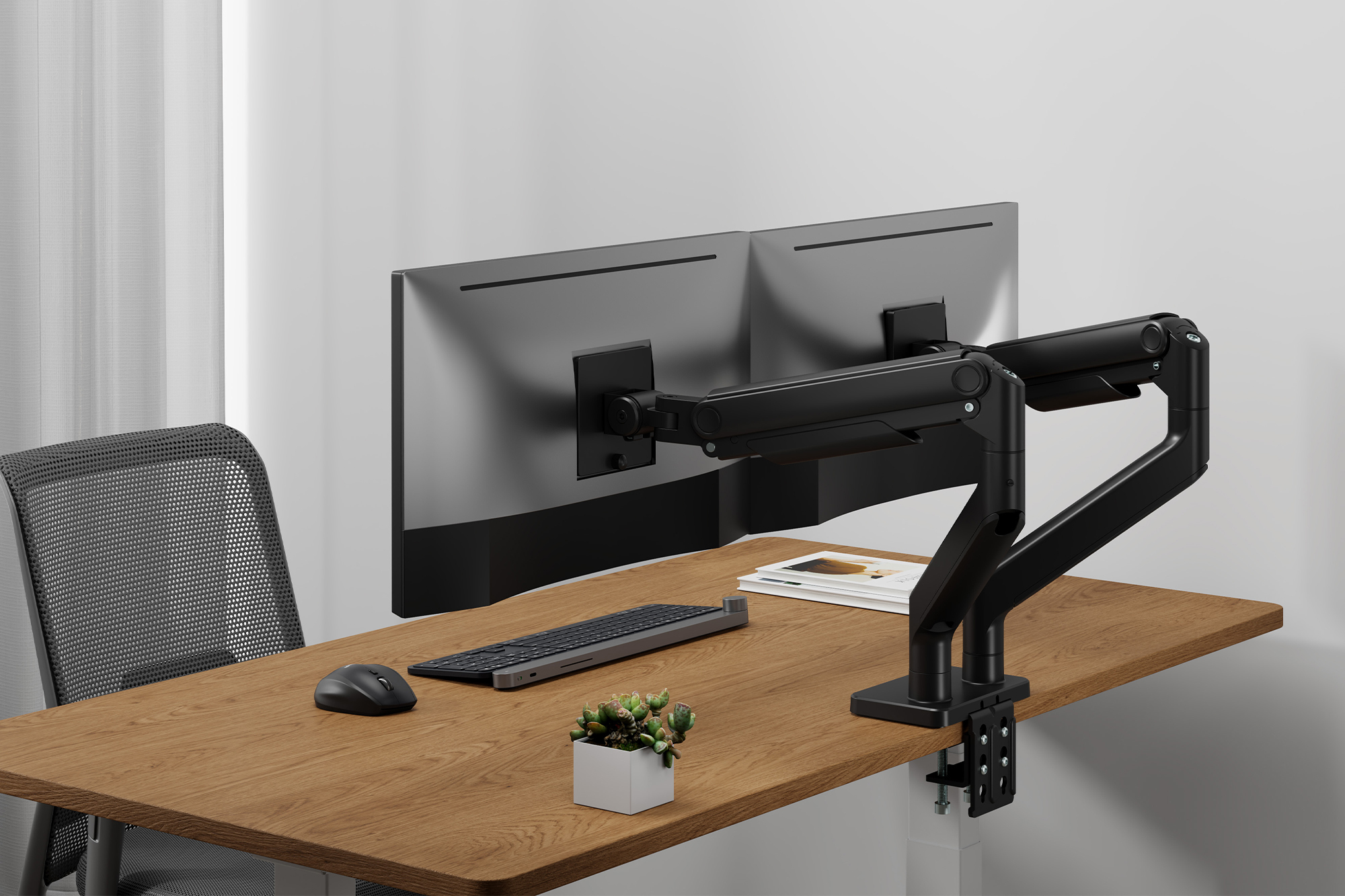 DIGITUS Dual Monitorhalterung, 2x 45, 2x 20 kg, Ansicht 3