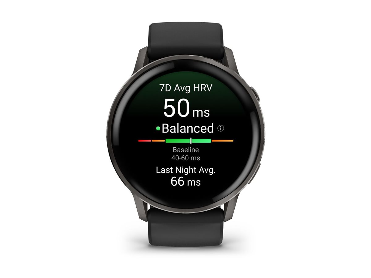 Garmin Venu 4 - 45 mm - Schiefer - intelligente Uhr mit Band - Silikon - schwarz - Handgelenk: 135-200 mm - 1.4, Ansicht 2