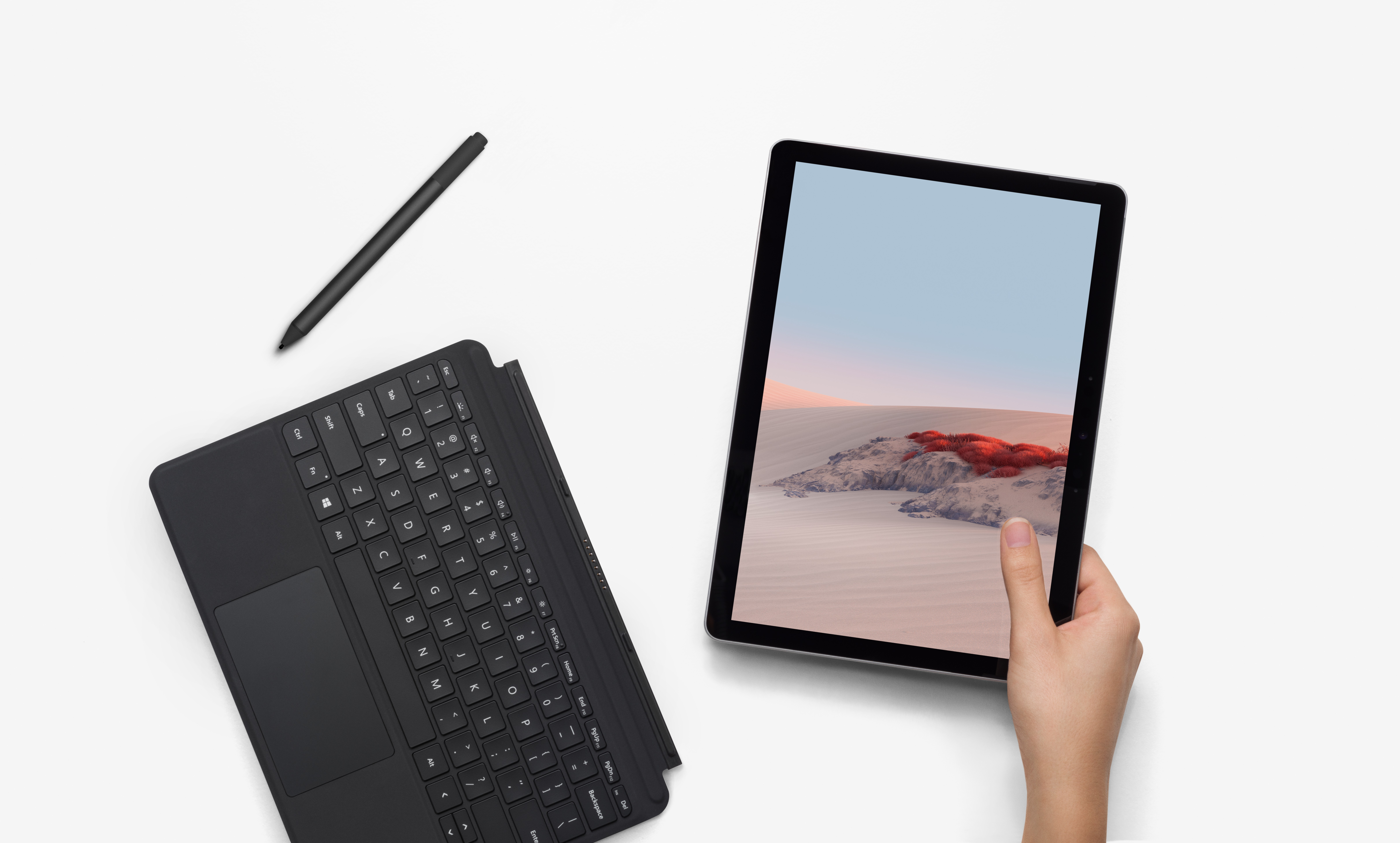 Microsoft Surface Go Type Cover - Tastatur - mit Trackpad, Beschleunigungsmesser - TL: EU, QWERTY, Ansicht 2