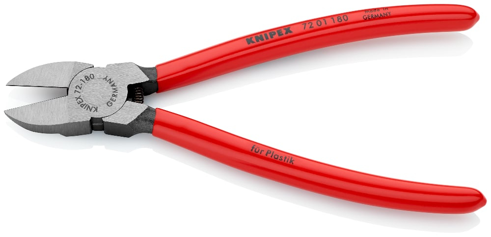 KNIPEX 72 01 180 - Diagonale Zange - Chrom-Vanadium-Stahl - Kunststoff - Rot - 180 mm - 193 g, Ansicht 3