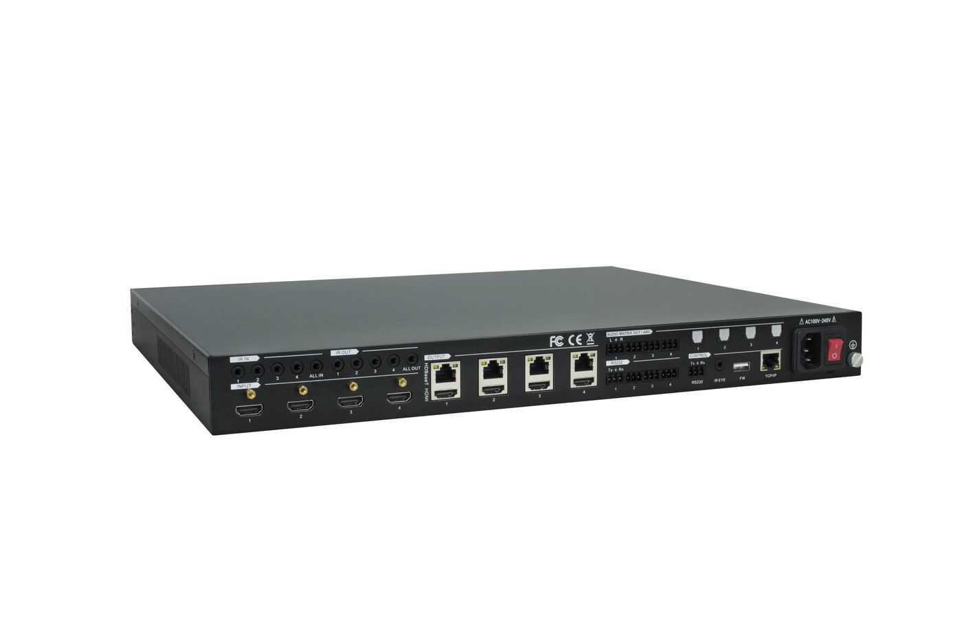 VivoLink VLHDMIMAT4X444 - AV-Matrix-Umschalter - 4096 x 2160 Pixel - 18 Gbit/s - 10,100,1000 Mbit/s - Schnelles Ethernet, Ansicht 3