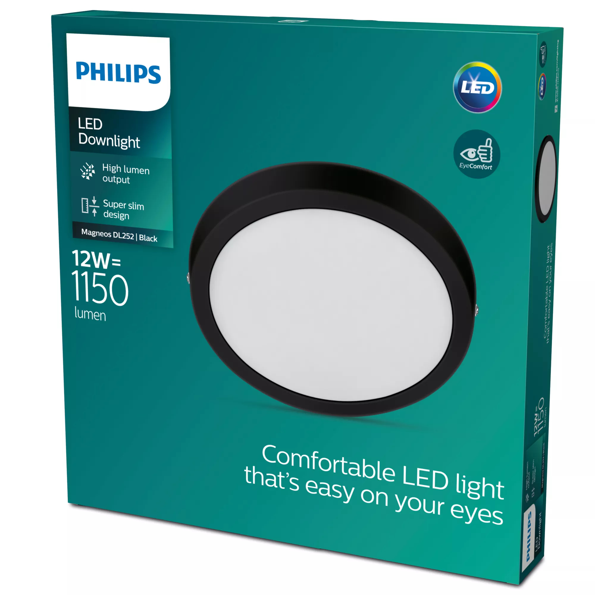 Signify Philips Funktional Magneos Deckenleuchte - 12 W - 210 mm - Einbaustrahler - LED - 2700 K - 1150 lm - Schwarz, Ansicht 4