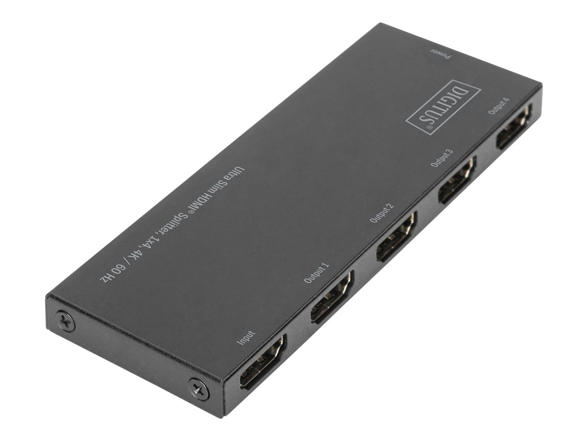 DIGITUS Ultra Slim HDMI Splitter, 1x4, 4K / 60 Hz
