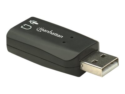 Manhattan USB-A Sound Adapter, USB-A to 3.5mm Mic-in and Audio-Out ports, 480 Mbps (USB 2.0)
