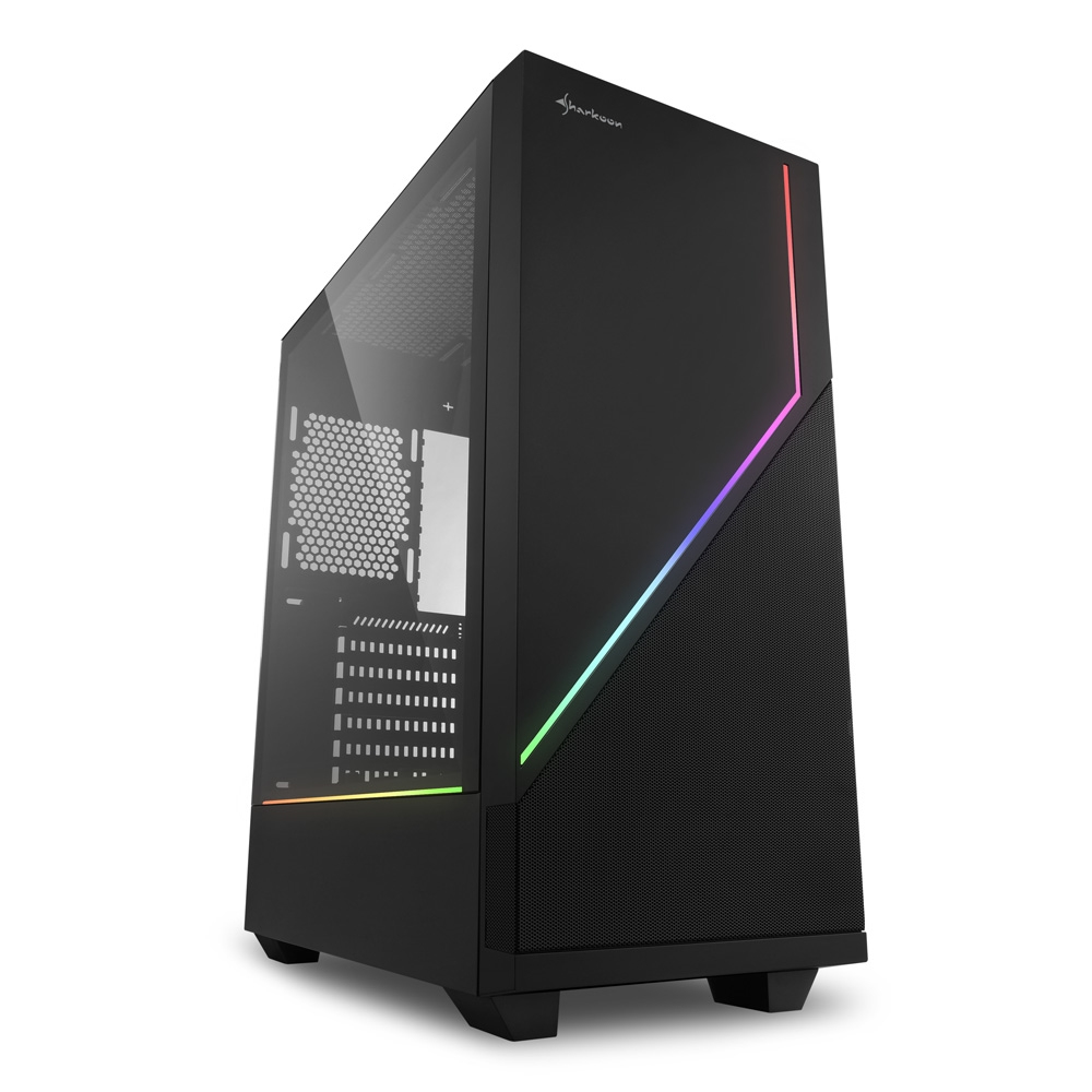 Sharkoon RGB FLOW - Midi ATX Tower - PC - Schwarz - ATX,Micro ATX,Mini-ITX - Multi - 16,5 cm