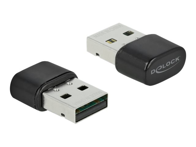 Delock Bluetooth 4.2 and Dualband WLAN ac/a/b/g/n 433 Mbps USB Adapter - Netzwerkadapter - USB 2.0 - 802.11ac, Bluetooth 4.2 - Schwarz