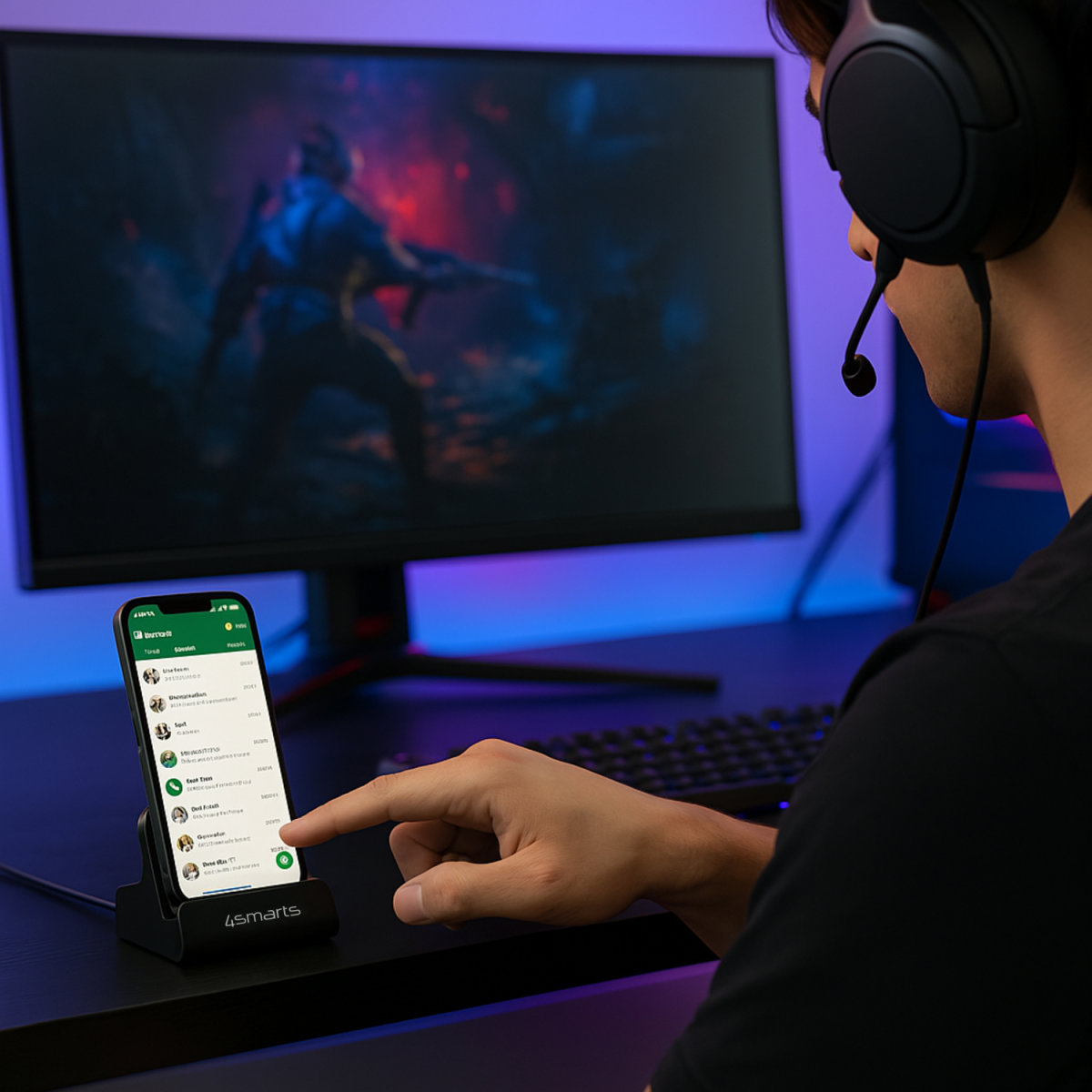 4smarts Ladestation VoltDock USB-C 60W grau, Ansicht 3