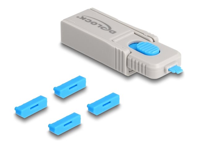 Delock DisplayPort Port Blocker - Grau, Blau (Packung mit 4)