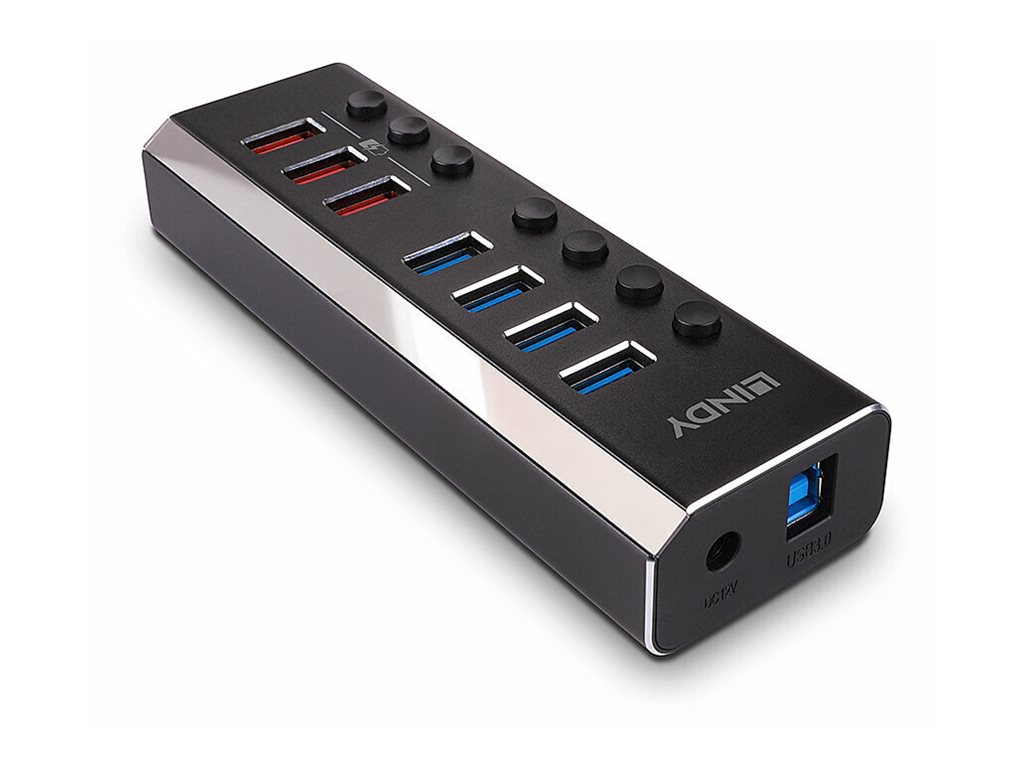 Lindy Hub - mit 3 Quick Charge 3.0 Ports - 7 x USB 3.2, Ansicht 4