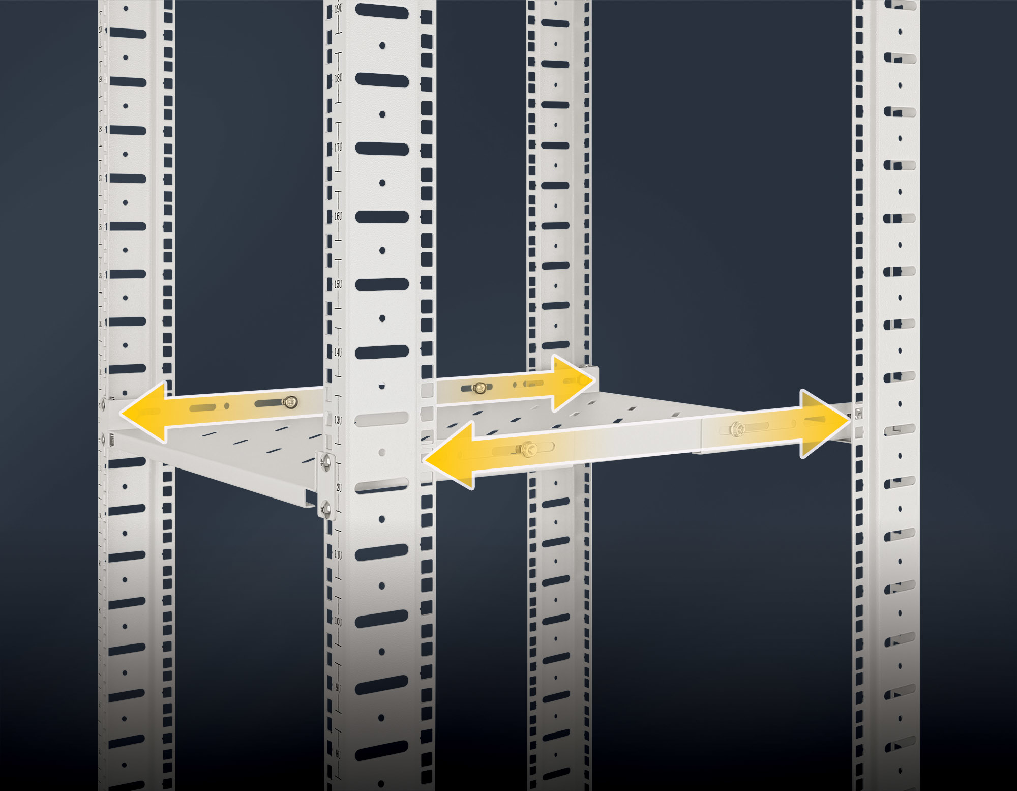 IC Intracom Intellinet - Rack - Regal - with variable rails, fixed mounting - Grau, RAL 7035 - 1U - 48.3 cm (19), Ansicht 2