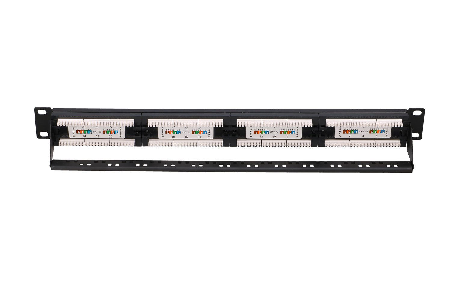 Extralink EX.9809 - 10/100/1000Base-T(X) - Kupfer - Cat5e - Schwarz - Rackeinbau - 1U, Ansicht 3
