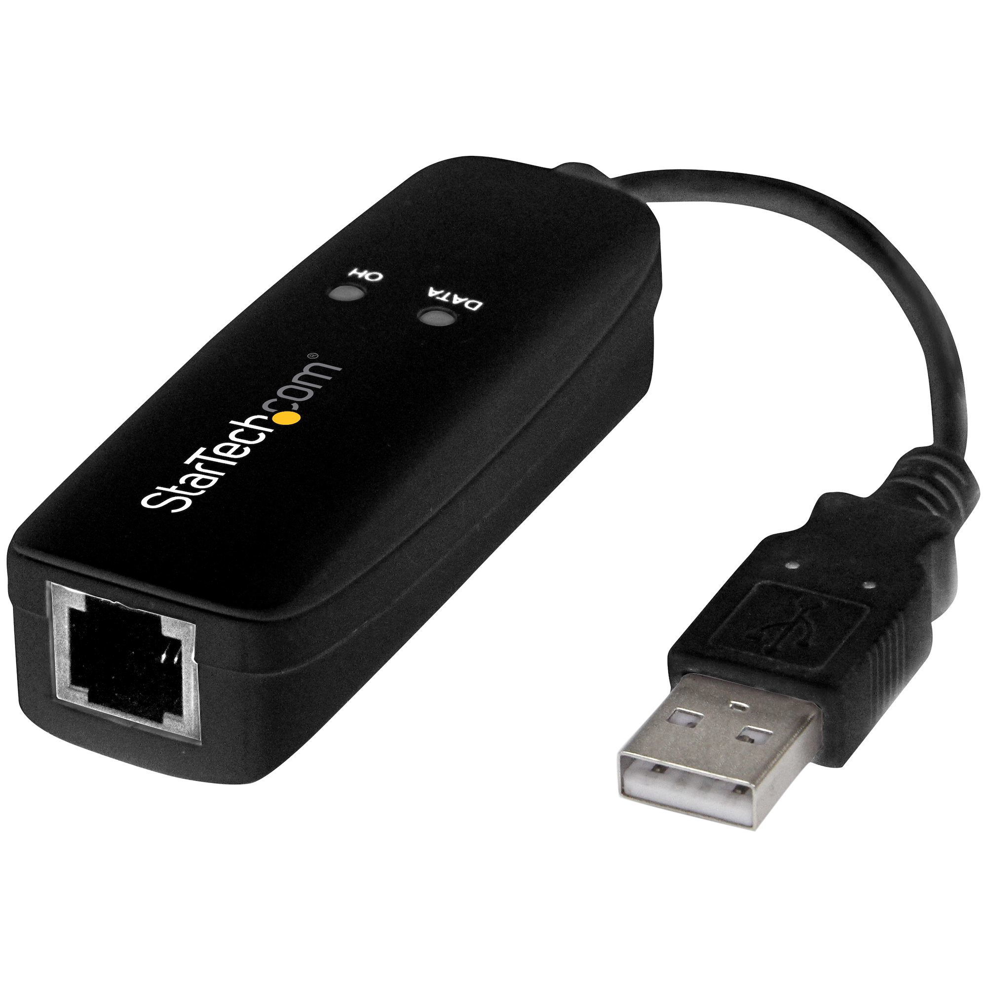 StarTech.com USB 2.0 Faxmodem - 56K Externes DialUp V.92 Modem/Dongle/Adapter - Computer/Laptop Faxmodem - USB auf Telefonbuchse - USB Datenmodem - Netzwerk Fax/CMR/POS, 56 Kbit/s, USB 2.0, Conexant - CX93010-21Z, 56 Kbps Down, 36.6 Kbps Up, 14.4 Kbps Fax, 0,036 Mbit/s, 0,056 Mbit/s