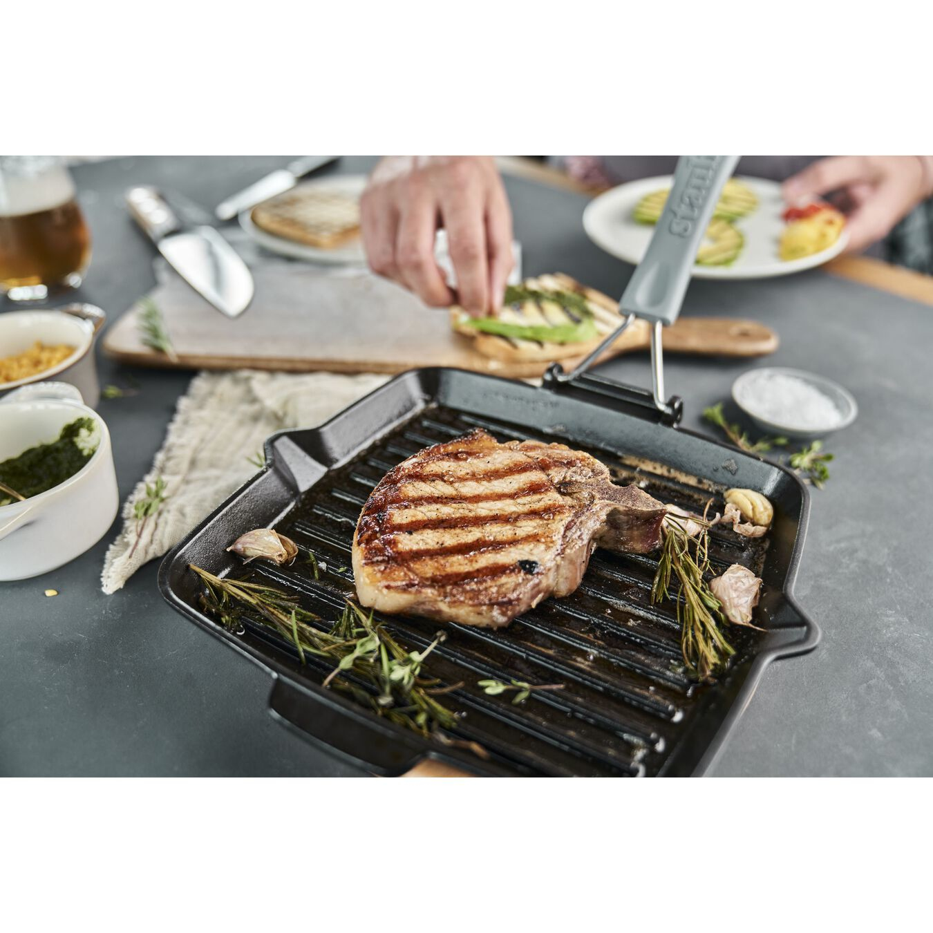 Zwilling STAUB - Grillpfanne - 24 cm - viereckig, Ansicht 3