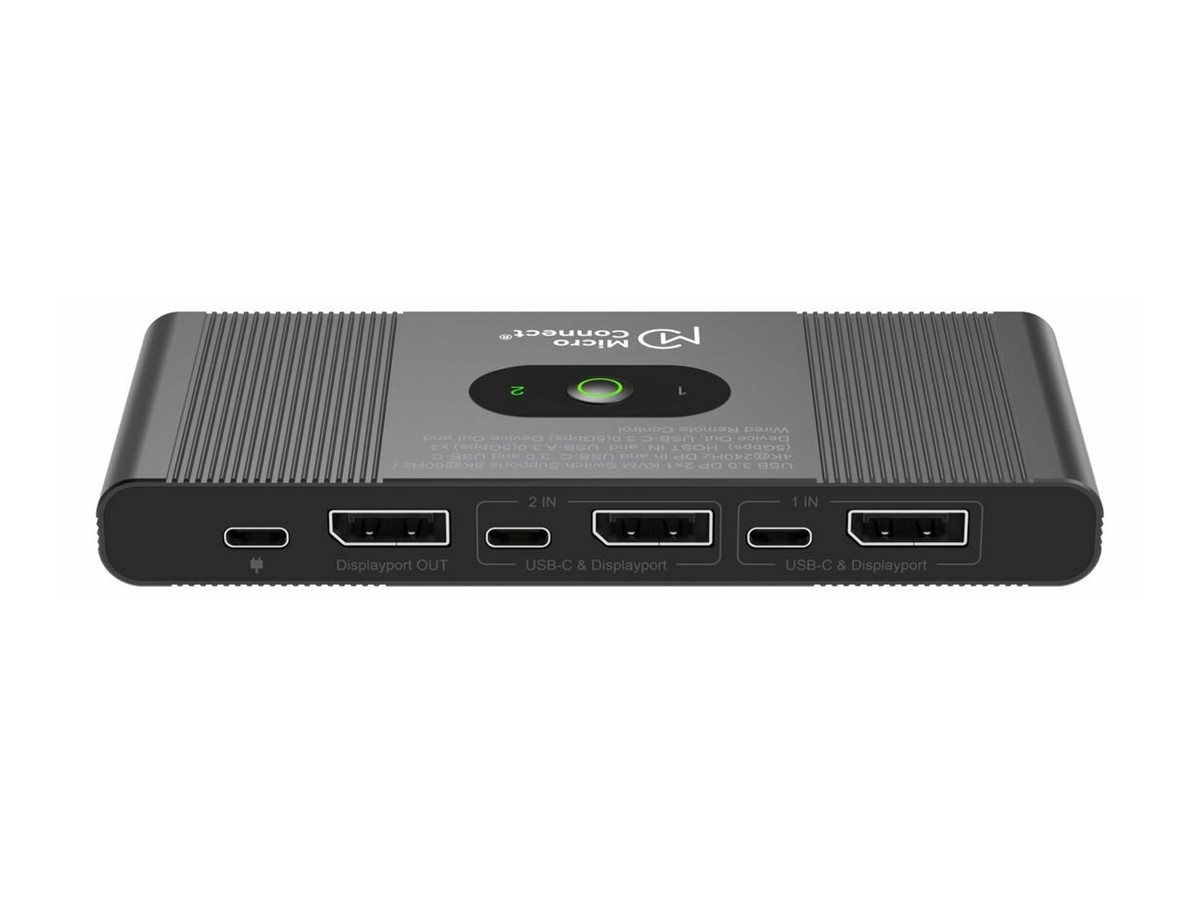 MicroConnect Displayport & USB-C KVM Switch - KVM-Umschalter - 2-Port, Ansicht 4