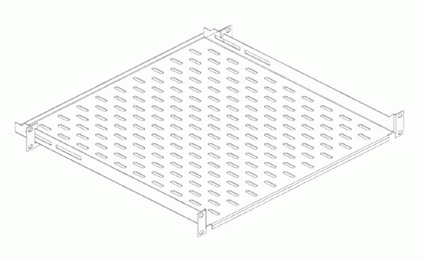 Conteg 19 Shelf 1U 150mm 20kg with backing - Schwarz - 20 kg - 1U - 482,6 x 150 x 44,45 mm, Ansicht 2