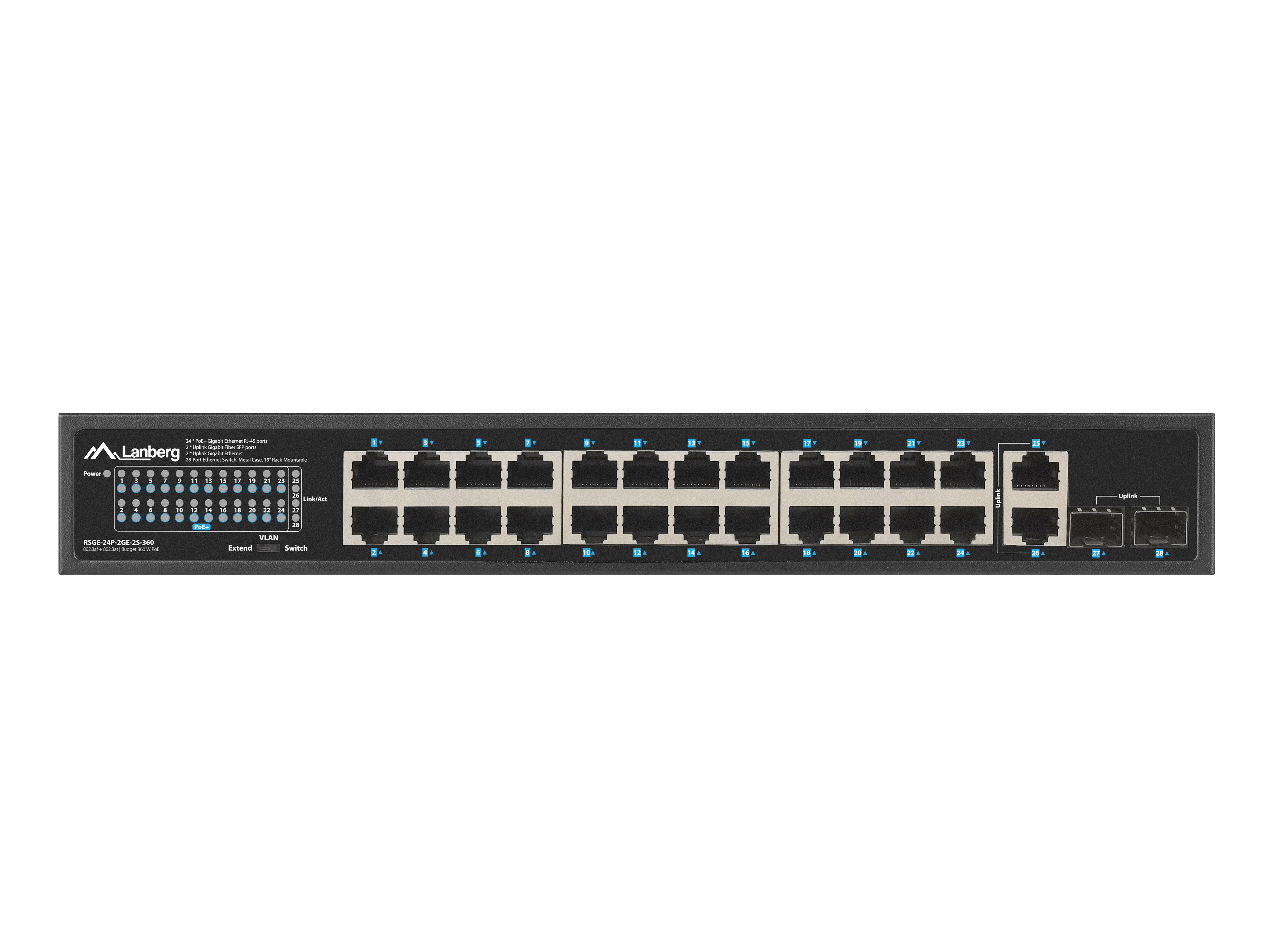 Lanberg RSGE-24P-2GE-2S-360 - Unmanaged, Ansicht 3