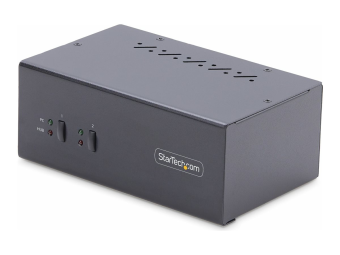 StarTech.com 2-Port Dual-Monitor DisplayPort KVM Switch 4K 60Hz 2x USB 5Gbps Hub Ports 2x USB 2.0 HID Ports Hotkey and Push-Button Switching TAA Compliant - ESD Level 3 Protection (P2DD46A2-KVM-SWITCH)