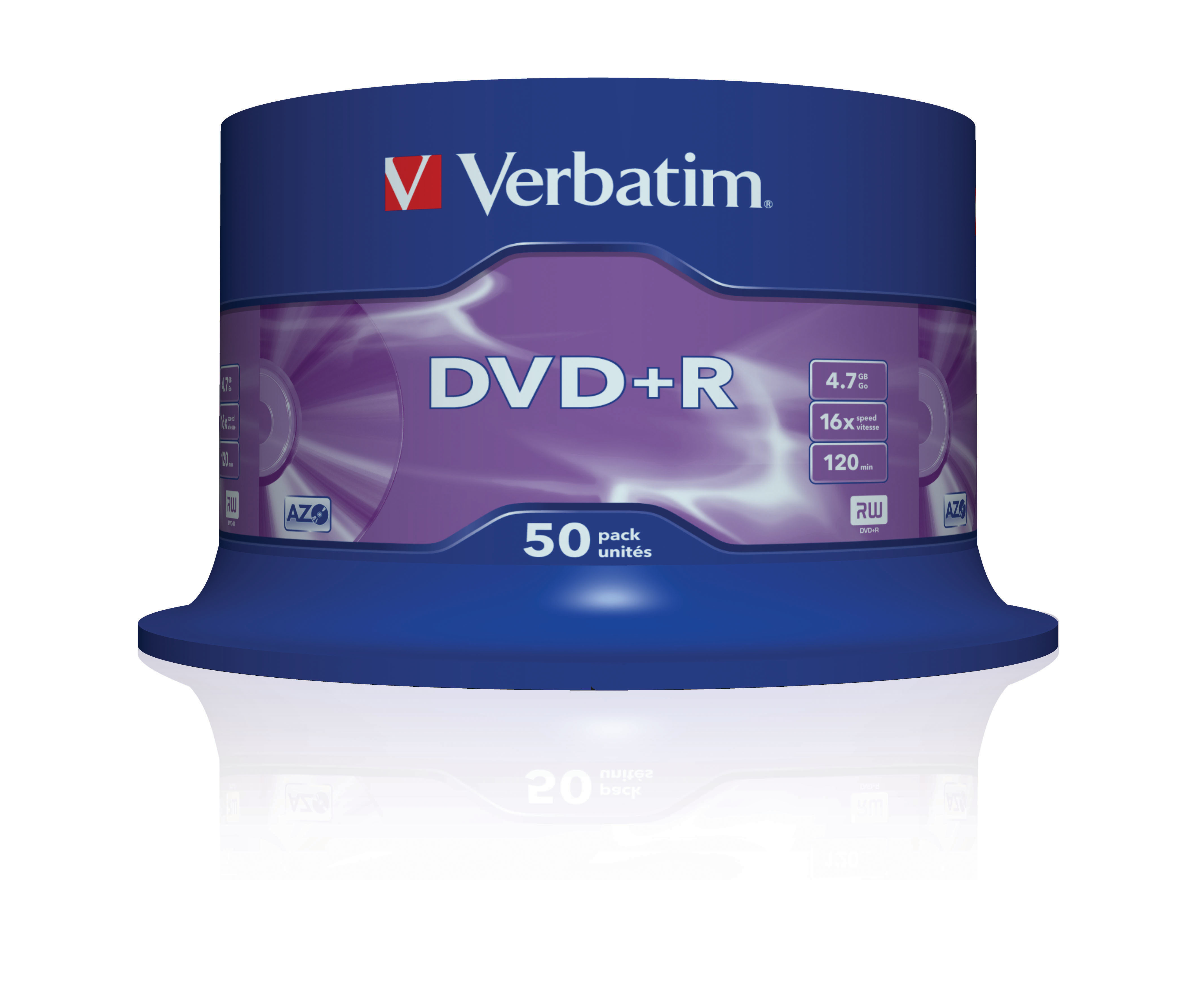 Verbatim 50 x DVD+R - 4.7 GB 16x - mattsilber Image