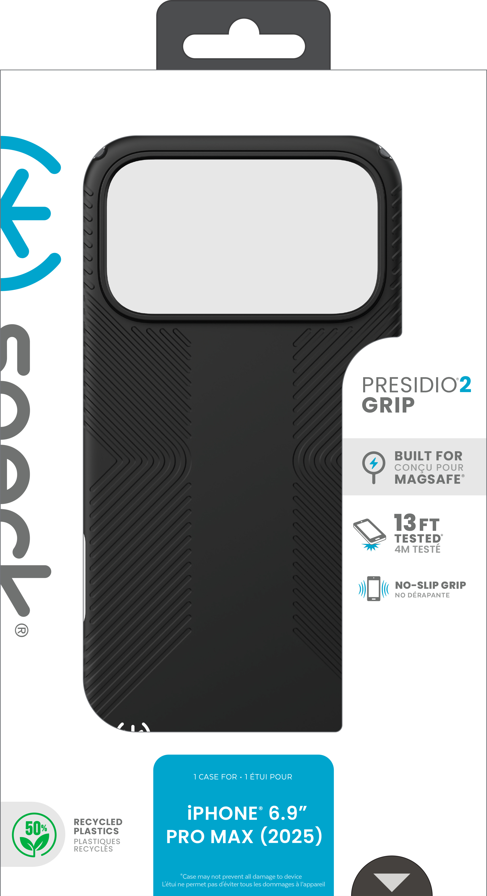 Speck Presidio2 Grip Case iP 17 Pro Max Black/Grey/White, Ansicht 3