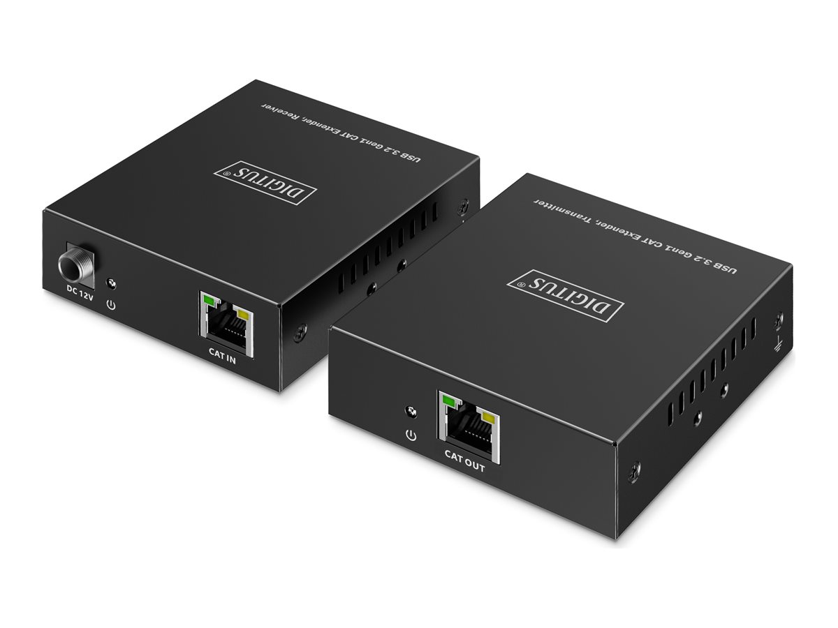 DIGITUS USB 3.2 Gen1 CAT Extender, 5 Gbps, 4 Ports: 3x USB-A / 1x USB-C, 100m