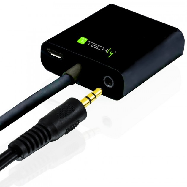 Techly Videokonverter - HDMI - VGA - Schwarz, Ansicht 4