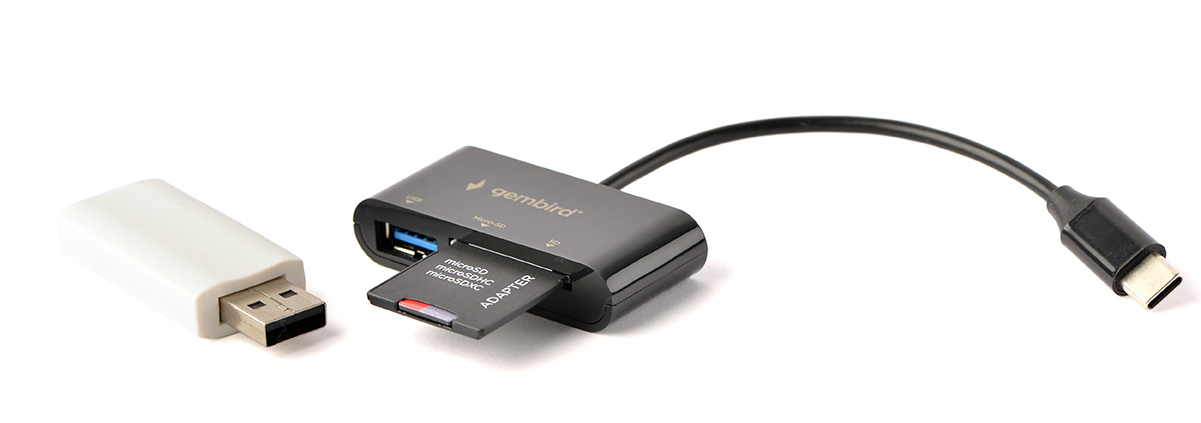 Gembird Kompakter USB Typ C SDXC Combo Card schwarz - Card-Reader - Extended Capacity SD (SDXC), Ansicht 4